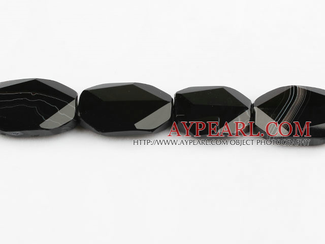 black agate beads,10*20*30mm,baroque,faceted,Grade A,Sold per 15.75-inch strands