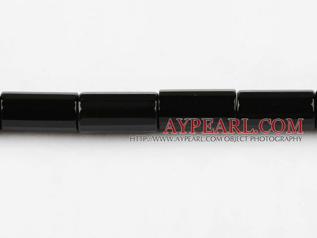 black agate beads,10*20mm,columniform,faceted,Grade A,Sold per 15.35-inch strands