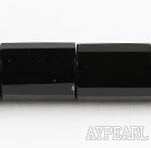 black agate beads,14*18mm,columniform,faceted,Grade A,Sold per 15.35-inch strands