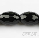black agate beads,13*18mm,rice,faceted,Grade A,Sold per 15.35-inch strands
