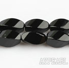 black agate beads,6*12mm,twisted,faceted,Grade A,Sold per 15.35-inch strands