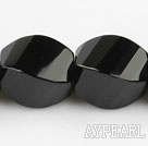 black agate beads,10*14mm,twisted,faceted,Grade A,Sold per 15.35-inch strands