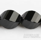 black agate beads,13*18mm,twisted,faceted,Grade A,Sold per 15.75-inch strands