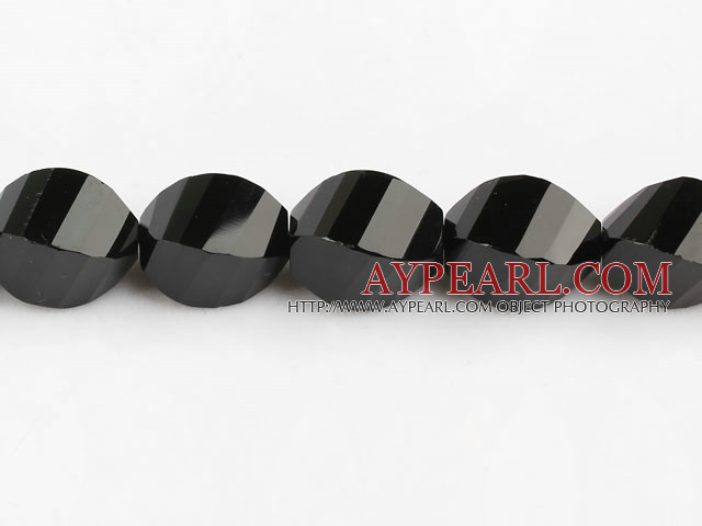black agate beads,13*18mm,twisted,faceted,Grade A,Sold per 15.75-inch strands