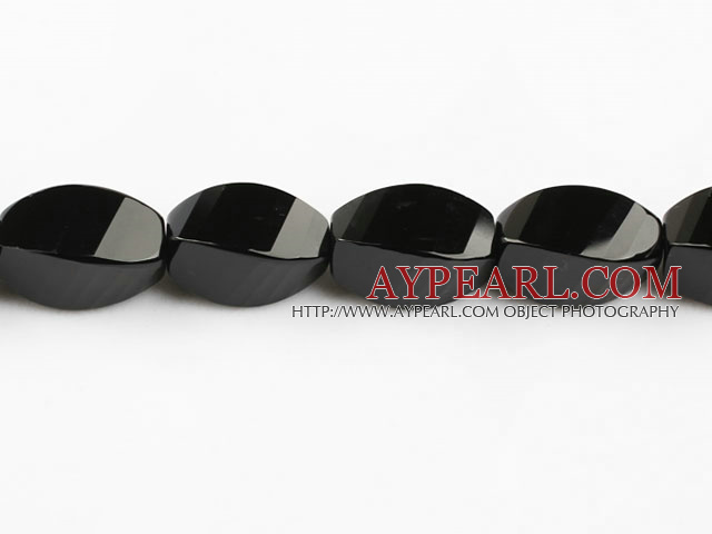 black agate beads,15*25mm,twisted,faceted,Grade A,Sold per 15.75-inch strands