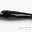 black agate beads,12*40mm,teardrop,faceted,Grade A,straight hole,Sold per 15.35-inch strands
