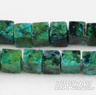 Chrysocolla beads.5*5mm cube,green, sold per 15.75-inch strand