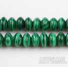 Synthetical malachite beads, 5*8mm abacus ,green,Sold per 15.75-inch strand
