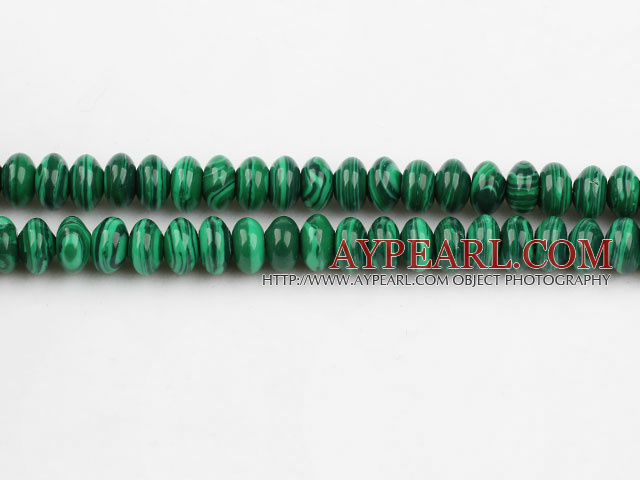 Synthetical malachite beads, 5*8mm abacus ,green,Sold per 15.75-inch strand