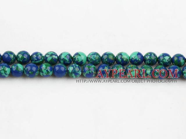 turquoise beads,6mm round,blue and green,sold per 15.35-inch strand