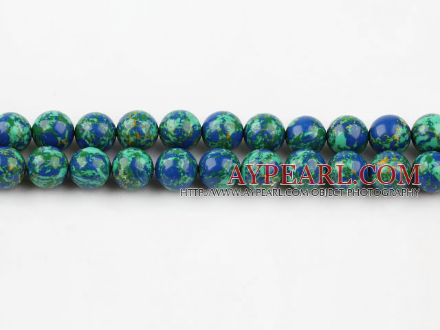 turquoise beads,10mm round,blue and green,sold per 15.35-inch strand