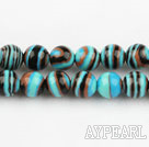 turquoise beads,6mm round,multi color,sold per 15.35-inch strand