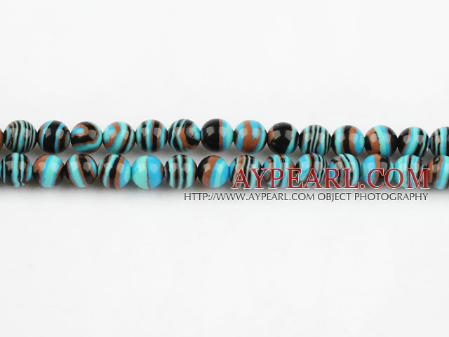 turquoise beads,6mm round,multi color,sold per 15.35-inch strand