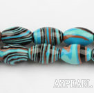 turquoise beads,8*12mm rice,multi color,sold per 15.75-inch strand