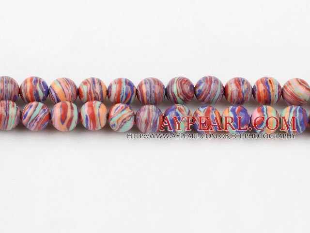 stripe turquoise beads,8mm round ,multi color,sold per 15.75-inch strand