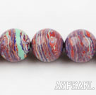 stripe turquoise beads,14mm round ,multi color,sold per 15.35-inch strand
