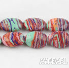 stripe turquoise beads,5*10*14mm egg ,multi color,sold per 15.75-inch strand