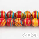 turquoise beads,6mm round,multi color,sold per 15.35-inch strand
