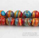 turquoise beads,8mm round,multi color,sold per 15.75-inch strand