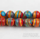 turquoise beads,8mm round,multi color,sold per 15.75-inch strand