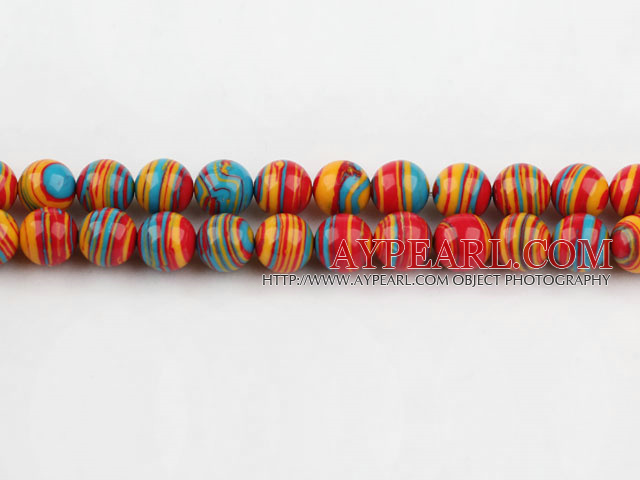 turquoise beads,8mm round,multi color,sold per 15.75-inch strand