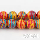 turquoise beads,10mm round,multi color,sold per 15.75-inch strand