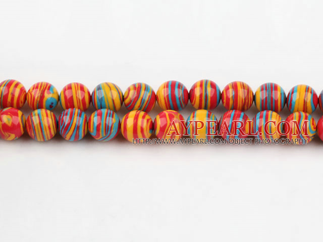 turquoise beads,10mm round,multi color,sold per 15.75-inch strand