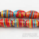 turquoise beads,8*12mm rice,multi color,sold per 15.75-inch strand