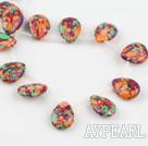 turquoise beads,5*13*18mm flat waterdrop,multi color,sold per 15.75-inch strand