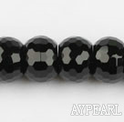 black agate beads,10*14mm abacus,faceted,Grade A ,Sold per 15.75-inch strands