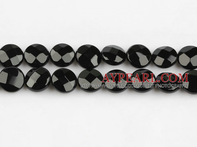 black agate beads,5*10*10mm flat oval,faceted,Grade A ,Sold per 15.75-inch strands
