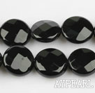 black agate beads,4*12*12mm flat oval,faceted,Grade A ,Sold per 14.96-inch strands
