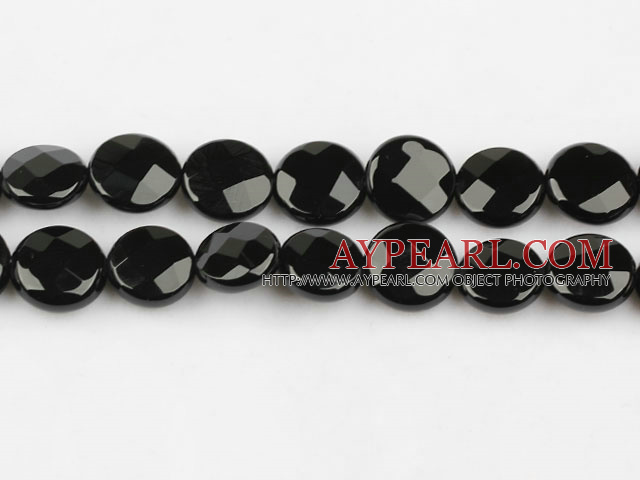 black agate beads,4*12*12mm flat oval,faceted,Grade A ,Sold per 14.96-inch strands