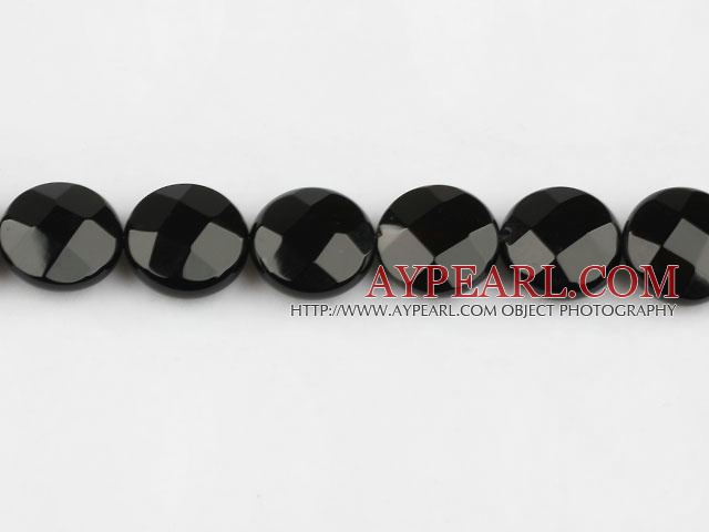 black agate beads,7*14*14mm flat oval,faceted,Grade A ,Sold per 15.35-inch strands
