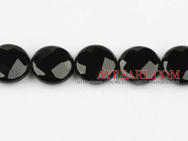 black agate beads,8*20*20mm flat oval,faceted,Grade A ,Sold per 15.75-inch strands