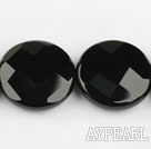 black agate beads,8*30*30mm flat oval,faceted,Grade A ,Sold per 15.75-inch strands