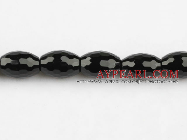 black agate beads,10*14mm date core,faceted,Grade A ,Sold per 15.35-inch strands