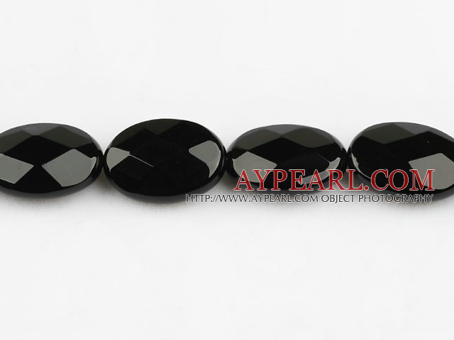 black agate beads,7*13*18mm egg,faceted,Grade A ,Sold per 15.35-inch strands