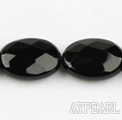 black agate beads,7*15*20mm egg,faceted,Grade A ,Sold per 15.75-inch strands