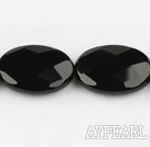 black agate beads,8*18*25mm egg,faceted,Grade A ,Sold per 15.35-inch strands