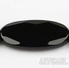 black agate beads,8*20*40mm egg,faceted,Grade A ,Sold per 15.75-inch strands