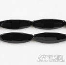 black agate beads,8*35mm solid triangle ,faceted,Grade A ,Sold per 15.75-inch strands