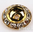 round rhinestone,13mm disc,golden,sold per PKG of 100