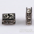rhinestone beads,7*7mm square,ancient silver,sold per pkg of 100