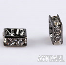 rhinestone beads,8*8mm square,ancient silver,sold per pkg of 100