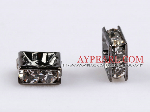 rhinestone beads,8*8mm square,ancient silver,sold per pkg of 100