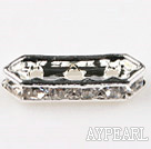 Beads,alloy and rhinestone,clear,3-strand mm bridge spacer. Sold per pkg of 100.