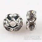 A Rhinestone Spacer Beads,4mm,with silver wave lace,sold per Pkg of 100