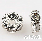 A Rhinestone Spacer Beads,5mm,with silver wave lace,sold per Pkg of 100