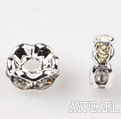 A Rhinestone Spacer Beads,6mm,with silver wave lace,sold per Pkg of 100